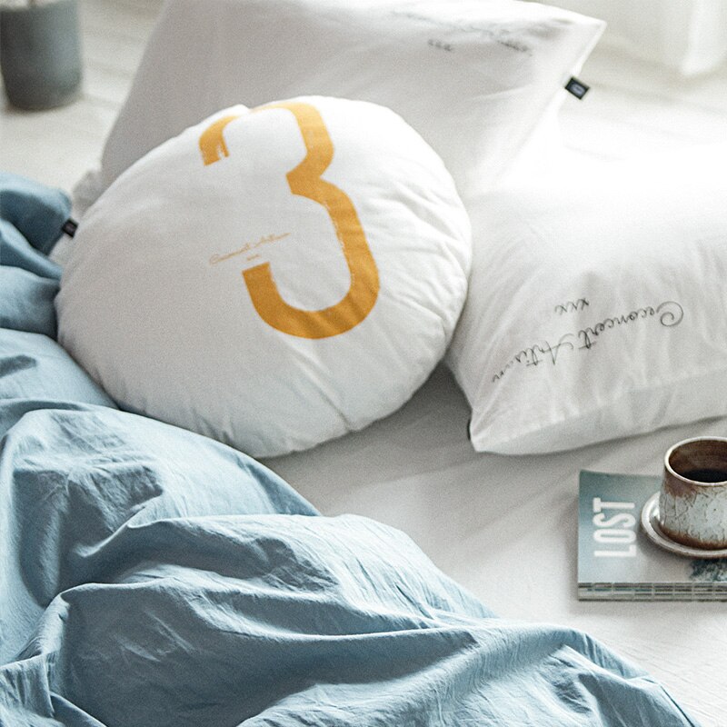 Cotton Numbers Pillow Nordic Back Cushions Neck Support Soft Round Home Office Chair Bedding Pillows Baby Kids Room Decor
