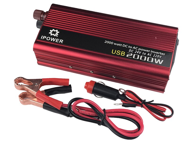 2000W Car Inverter DC 24V to AC 220V-240V Power Inverter Charger Converter Transformer Vehicle Power Supply Switch