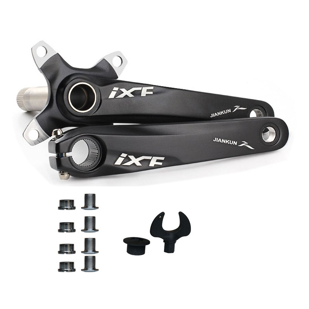 Fiets Crankstel 104 Bcd Fiets Crank Arm Midden As Mountainbike Geïntegreerde Holle Crank Links En Rechts Set Trapas kit: Black Crank