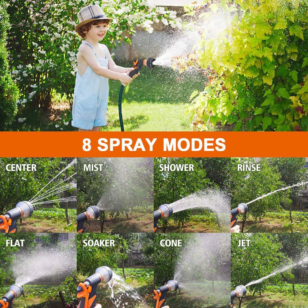 8 Patterns Watering Gun Garden Nozzle Hose Nozzle Adjust Nozzle Water Gun Lawn Hose Multifunction Garden High Pressure Sprayer