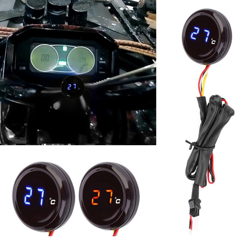 12V Universal Motorcycle Digital Thermometer Water Temperature Meter Gauge for Honda Kawasaki Yamaha Suzuki 0-120 Degree Celsius