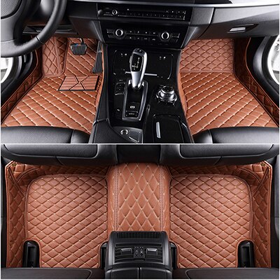 Custom 5 Seat car floor mats for renault Megane CC Latitude Laguna Captur all models car mats auto accessories: brown