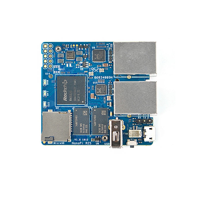FriendlyARM NanoPi R2S GSM sistema RK3328 mini router gigabit dual Puerto 1GB de memoria de gran tamaño