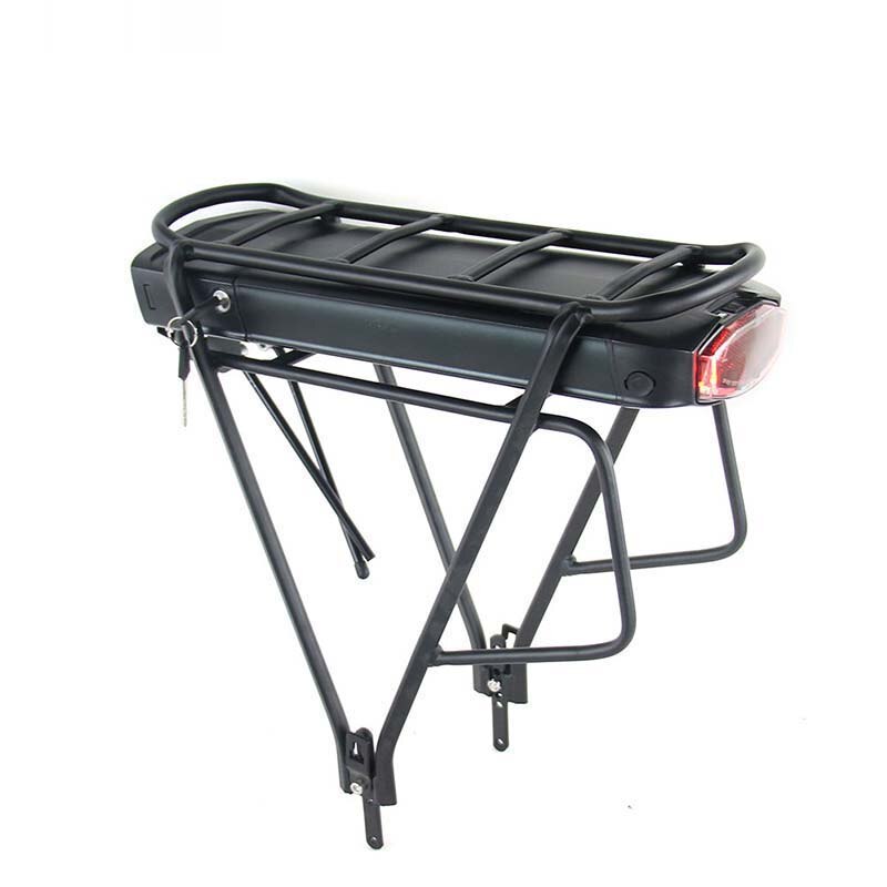 V brake & disc brake Rear Rack for ebike Battery Double Layers Luggage for 24" 26" 28" Electric Bike Batteries Tire