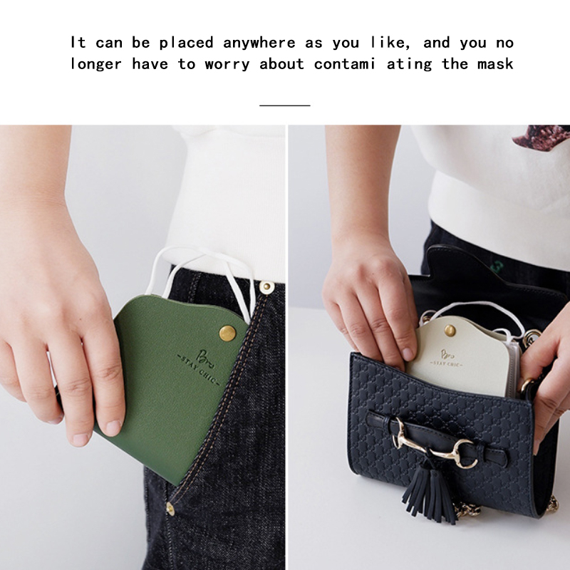 Mask Anti-pollution Temporary Storage Bag Portable Leather Storage Box Disposable Face Shield Save Container Masks Organizer