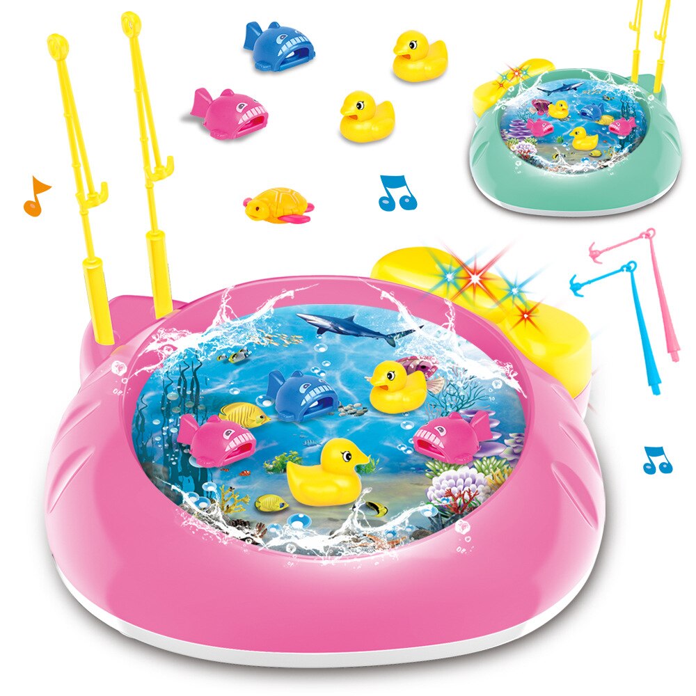 Wędkowanie dla dzieci zabawki wędkarskie kaczka małe ryby dysku grę elektryczny oświetlenie robić zastosowań muzycznych puzzle zabawki robić wczesnej edukacji dla dzieci zabawki wędkarskie