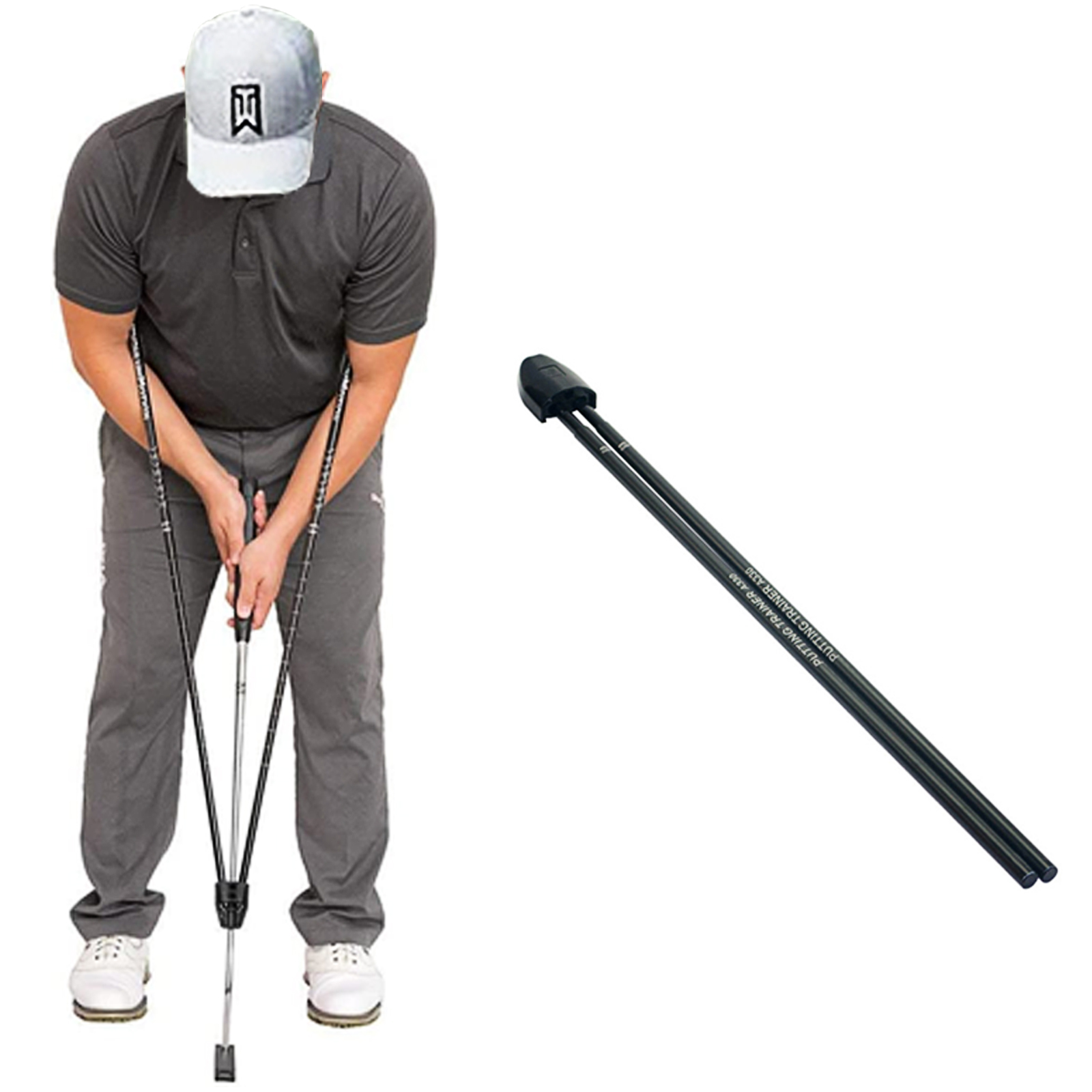 Golf-Putting-Trainingshilfe, Putting-Hilfe, Golf-Trainingsausrüstung für perfekten Putt, befestigt zu jedem Putter-Schaft...