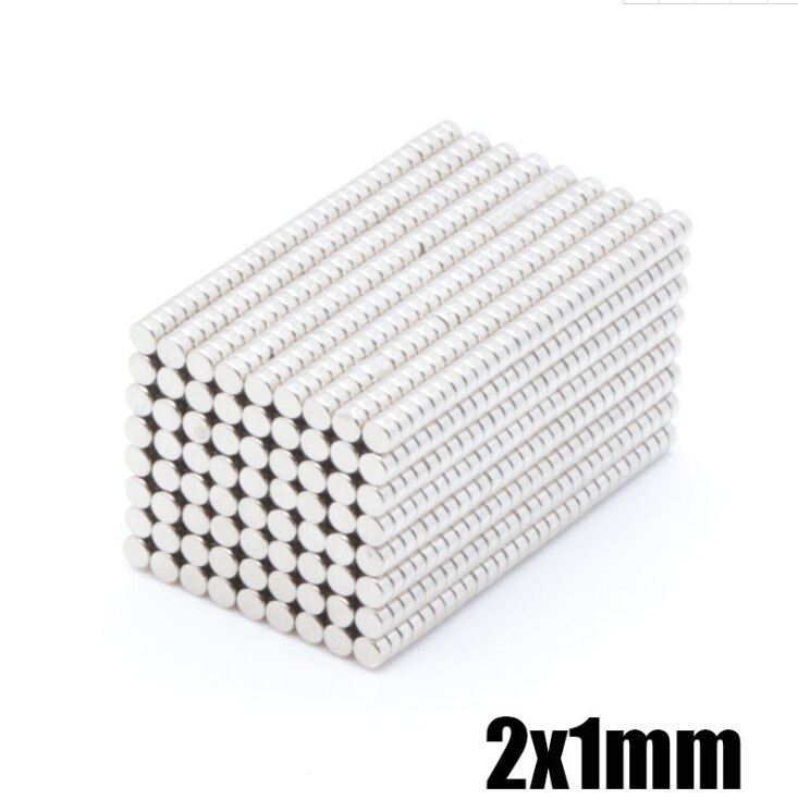 100 Pcs 2X1Mm N50 Neodymium Magneten Zeldzame Aarde Ronde Sterke Avondmaal Grade