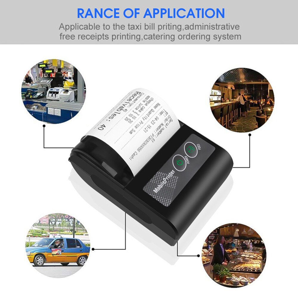 Neue Wireless Mini Bluetooth Drucker Tragbare Thermische Erhalt Rechnung Ticket Drucker Handy Android iOS PC POS Tasche Drucker