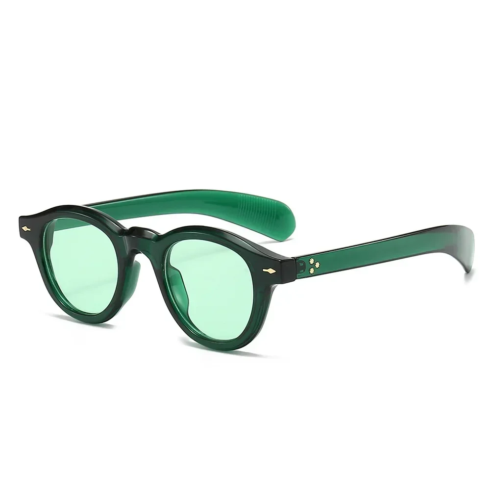 JNPCXI Anti-Blu-Ray Runde Frauen Gläser Rahmen Retro Sonnenbrille Nieten Dekoration Optische Männer Orange Brillen Rahmen: Gold