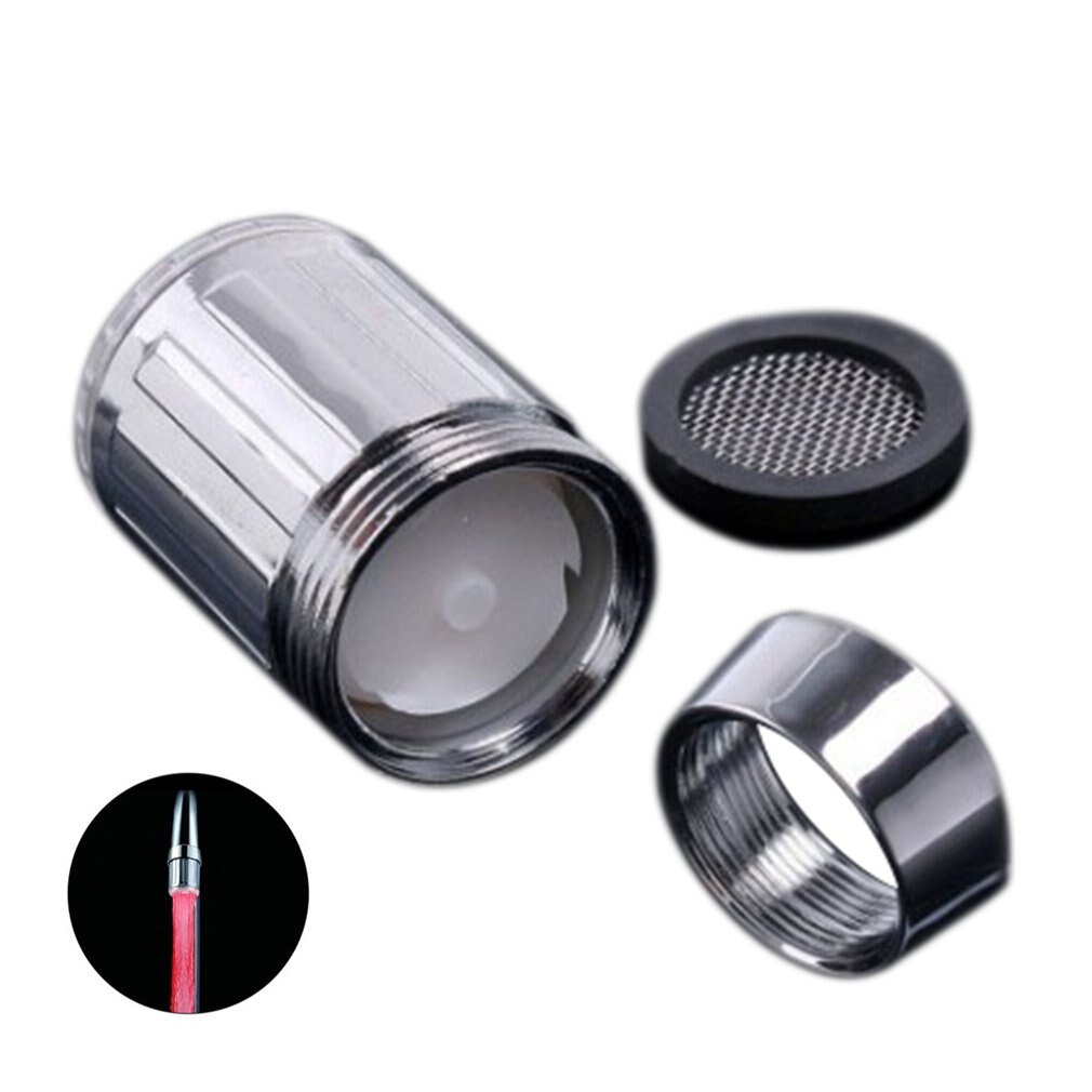 LED Temperature Sensitive 3-Color Light-up Faucet Kitchen Bathroom Glow Water Saving Faucet Aerator Tap Nozzle Shower LED Faucet