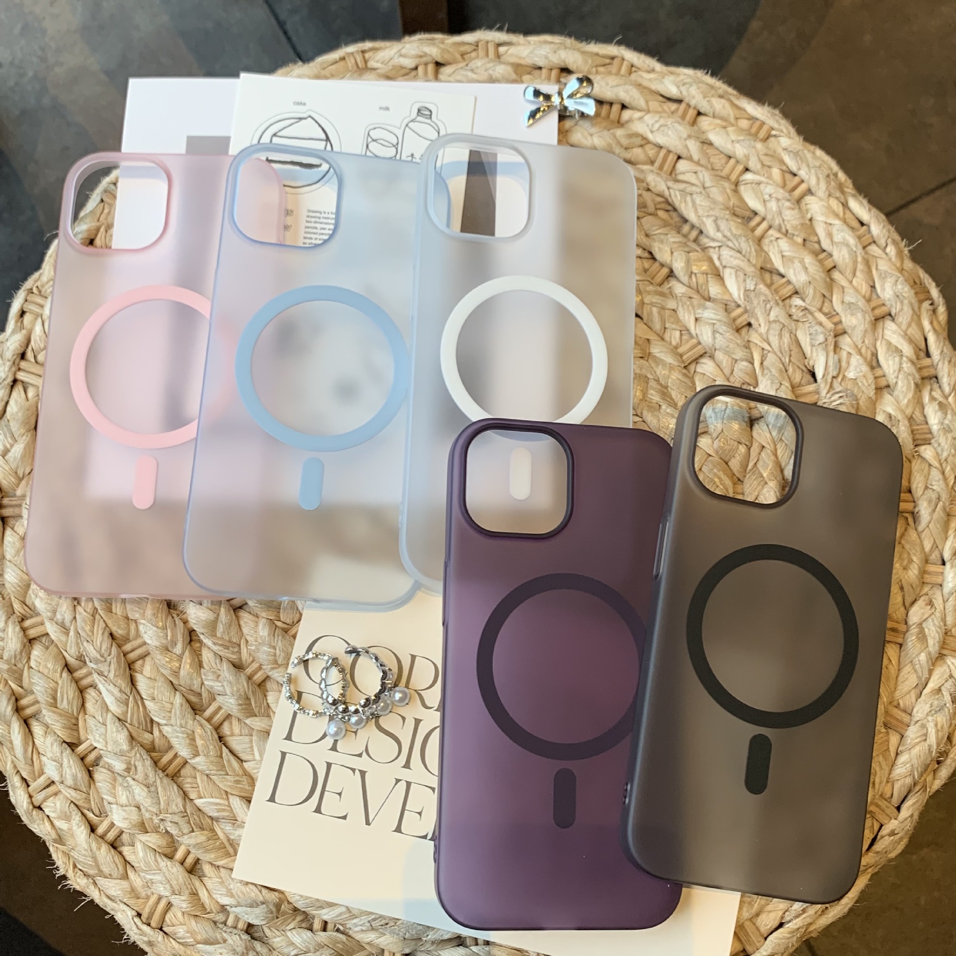 Ultra Dunne Matte Hard Plastic Telefoon Case Voor iPhone 15 14 Plus 13 12 11 Pro Max Voor Magsafe Draadloze Lading magnetische Clear Cover