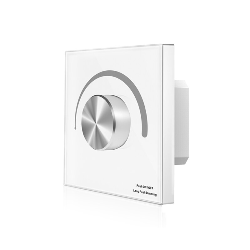 Led Strip Dimmer Wall Mount Manual Knob Panel Dimming Controller 12V-24V Dimmable Single Color String Dim Switch: T1-K white