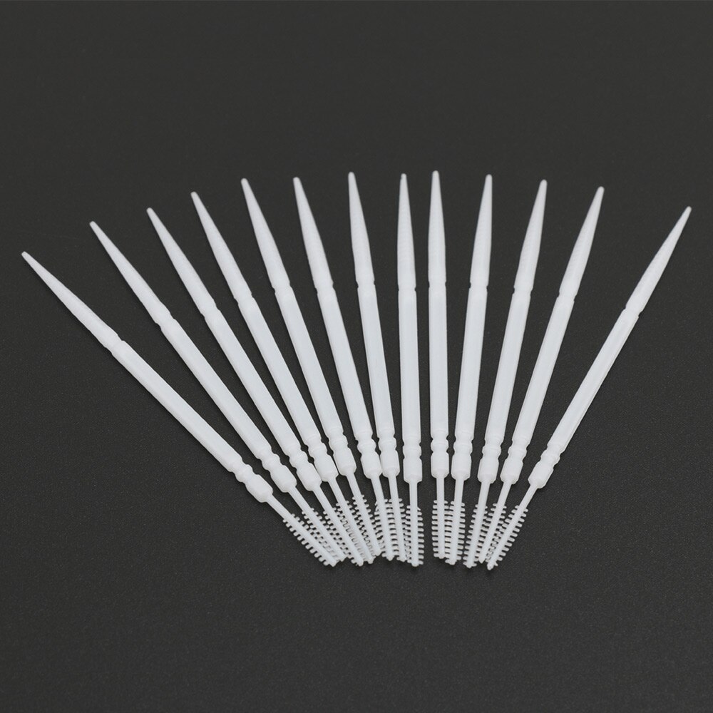 300 stks/doos Draagbare Plastic Tandenstokers Tanden Mondhygiëne Cleaner Stok Bleken Tooth Pick Interdentale Borstel 2-Manier Tandenstokers