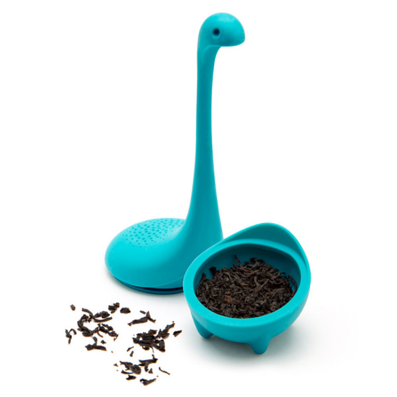 Loch Ness Monster Silicone Tea Infuser Vertical Long Handle Dinosaur Tea Filter Tea Leaking Kitchen Accessories