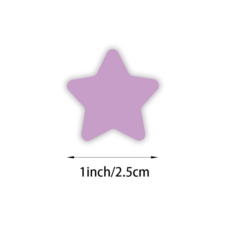 Rouleau d'autocollants étoiles à cinq points, 500 pièces, différentes couleurs, étiquette de récompense pour enfants, papeterie faite à la main, DIY bricolage: Plum