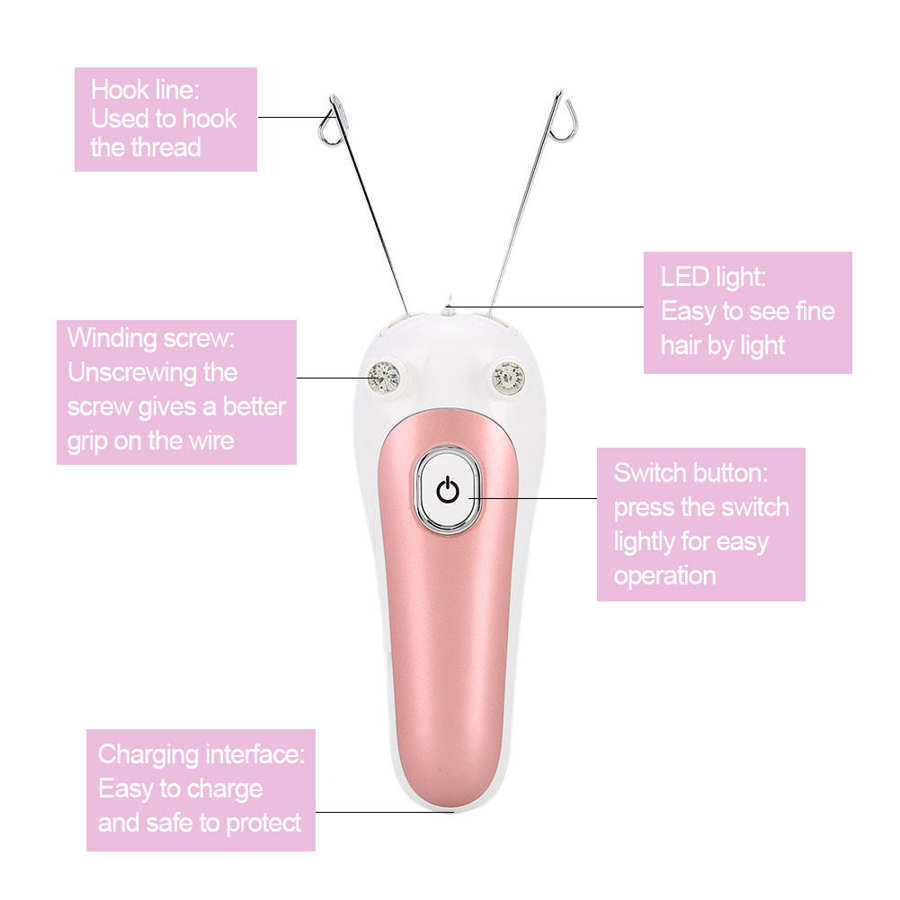 Electric Threading Epilator Physical Threader Hair Remover for Face Arm Leg Use Painless Facial Body Hair Removal Machine