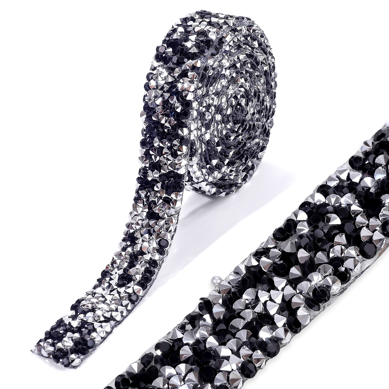 Garniture en strass de 1 mètre, 15mm/20mm, correction à /colle sur résine, ruban à paillettes, utiliser des vêtements, des chaussures, des décorations de robe de mariée: 2MM / Terne