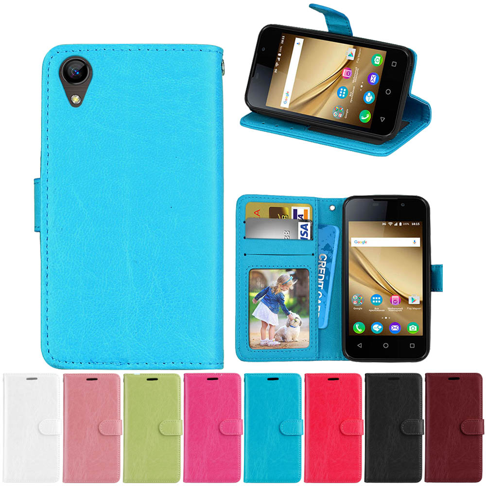 Étui portefeuille à rabat en cuir PU pour BQ S Mobile 4072, Mini Coque, support, étui