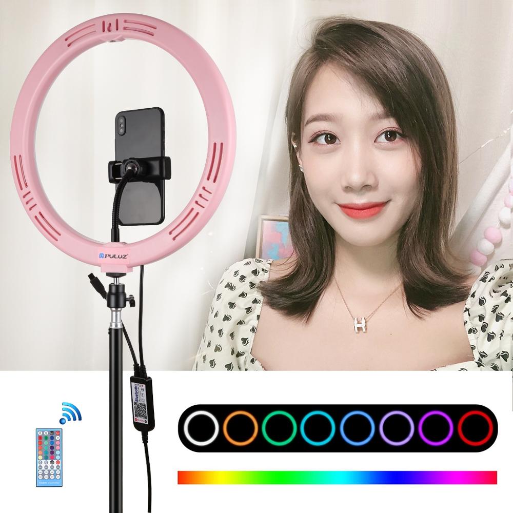 Puluz 11.8 "30 Cm Rgb Dimbare Led Dual Kleurtemperatuur Led Gebogen Diffuse Licht Ring Vlogging Selfie Fotografie Video licht