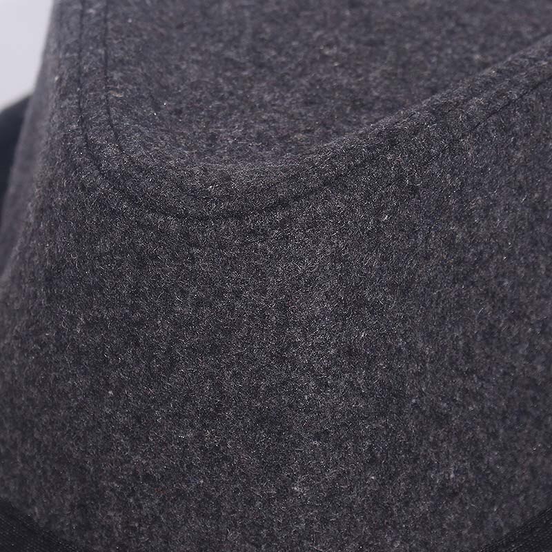 Grå sort fedora hat klassisk bredskygget hat herre solid #39 vintage top jazzhat efterår vinter bowler sombrero filt kasket