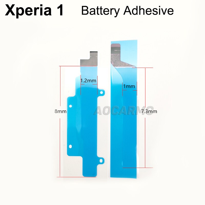 Aocarmo para SONY Xperia 1 / XZ4 J9110 X1, conjunto completo, adhesivo frontal LCD, parte trasera, pegatina, batería, micrófono, auricular, cinta adhesiva: For Battery