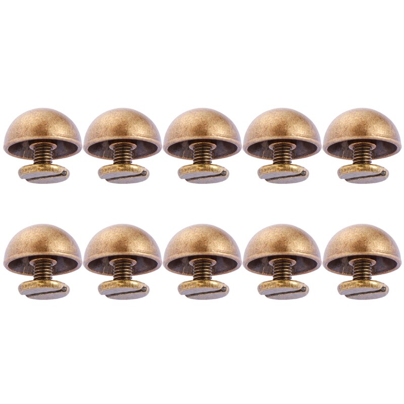 10 Set/zak 10/12Mm Schroef Terug Klinknagels Studs Metalen Emmer Vorm Nail Stud Voor Leather Craft Knop Bagage craft Kleding/Tas/Schoenen: B-bronze / 12mm
