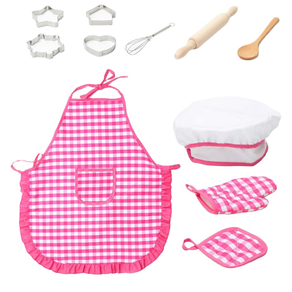 Kids Kitchen Pretend Play Set - Including Apron&Chef Hat & Cookware Utensils