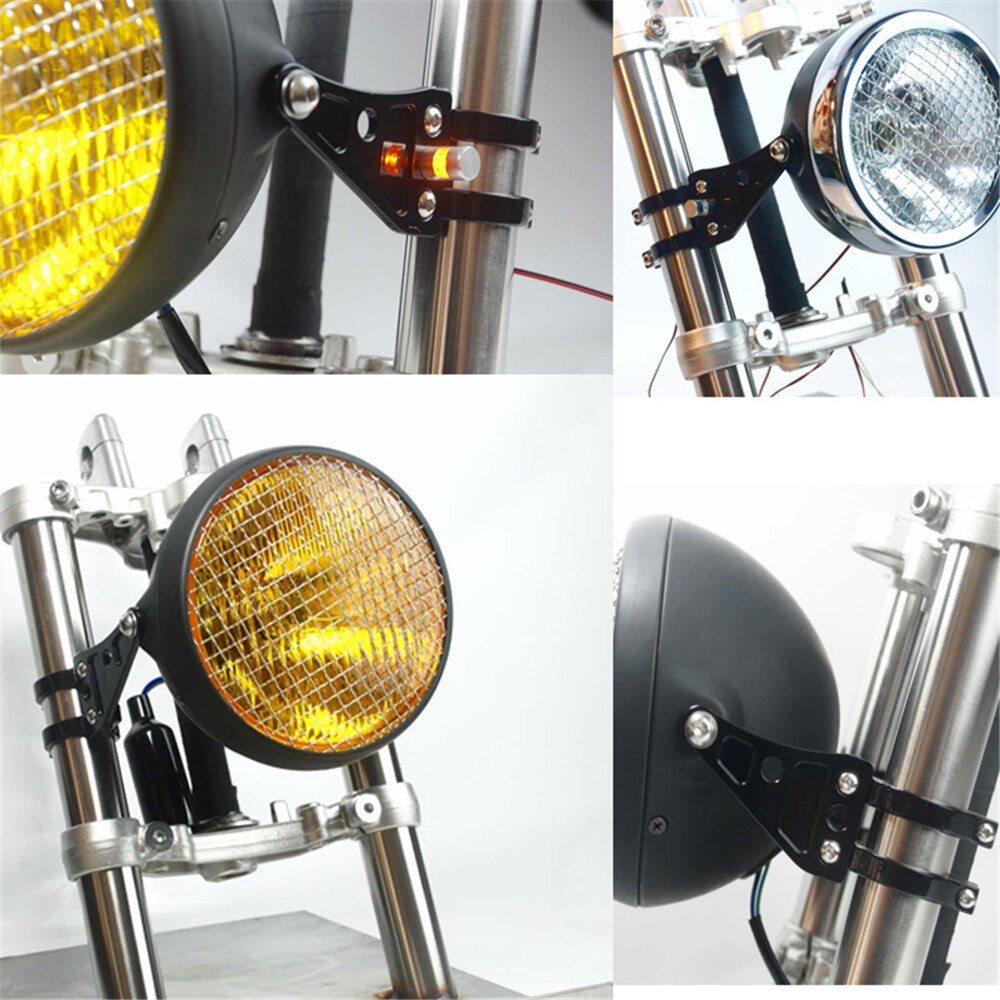 Soporte de montaje para faro de motocicleta, horquilla de aluminio para Chopper /Cafe /Racer, 41mm, 1 par