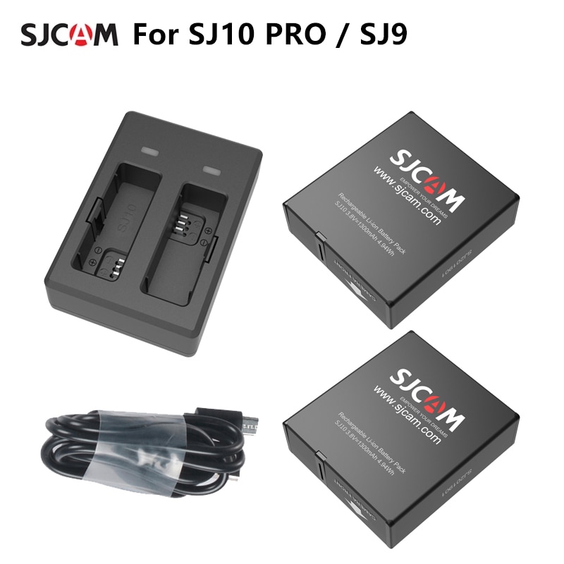 Sjcam SJ10 Pro Dual Charger 1300Mah Li-Ion Batterij Voor Sjcam SJ9 Strike SJ9 Serie SJ10 Pro SJ10X 4K actie Camera Accessoires