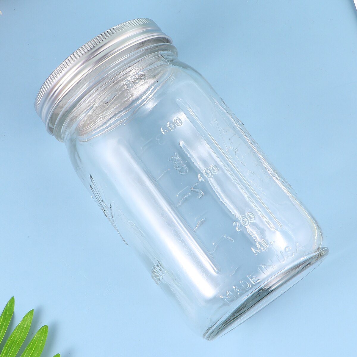 1 Set Glass Sprouter Jars Wide Mouth Mason Jars Seed Sprouting Jar Kit for Home Kitchen Garden (450ml /940ml with Lid and Rack)