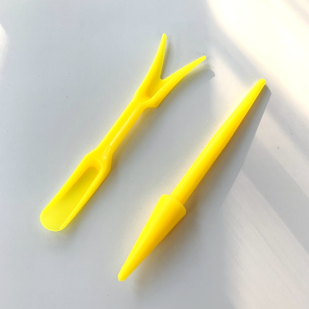 Seedling Transplanting Device Set Fairy Garden Accessory Succulent Plant Sapling Puller Cactus Pot Hole Puncher Moving Tools: Yellow