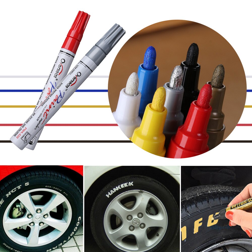 Colorido À Prova D' Água Caneta Pneu de Carro Do Pneu CD De Metal Marcadores de Tinta Permanente Marcador Oleosa Caneta Graffiti Estilo Do Carro Papelaria