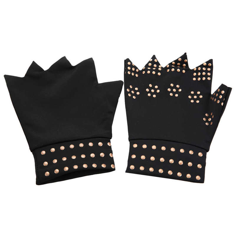 Compression Arthritis Gloves Wrist Support Joint Pain Relief Hand Brace Therapy Wristband Winter Warmer Half-finger Gloves 1Pair