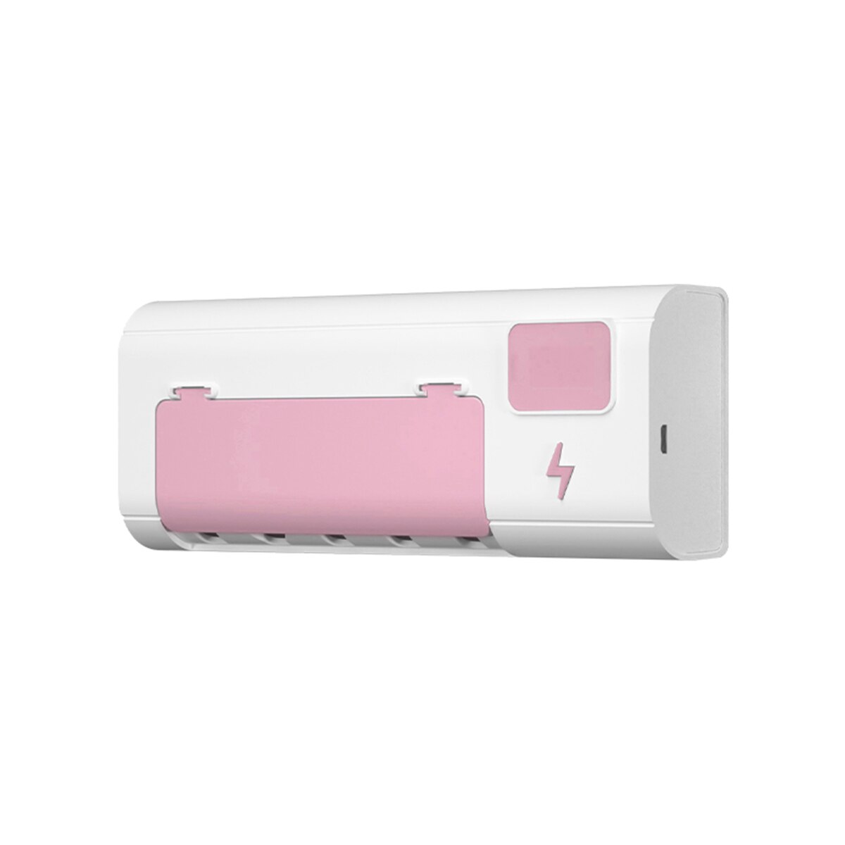 Ultraviolet Toothbrush Sterilizer UV Light Toothpaste Dispenser Sterilizer Wall Mounted Holder Toothbrush Holder Cleaner: Pink