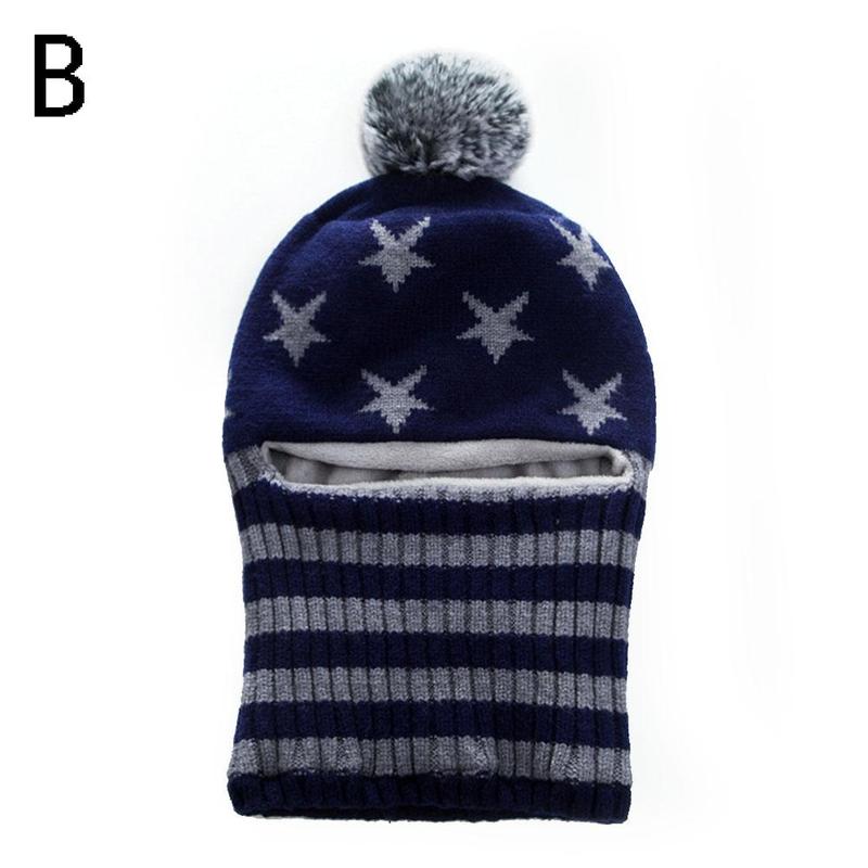 Kids Hat For Winter Head Neck Keeping Warm Cotton Knitting Crochet Beanie Cap Christmas Year: B