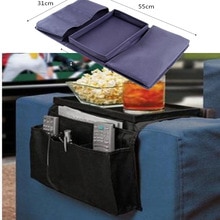 Foldable Sofa Chair Arm Rest 6 Pocket Organiser Couch Remote Control Table Organizer Storage Tray Holder Magazine Rack Caddy Bag