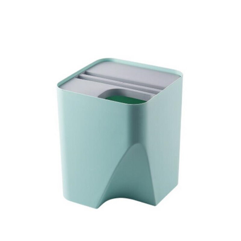 Stackable Household Trash Can Classification Trash Can Kitchen Bathroom Trash Bin Recycling Bin Dry And Wet Separation Waste Bin: Blue / L