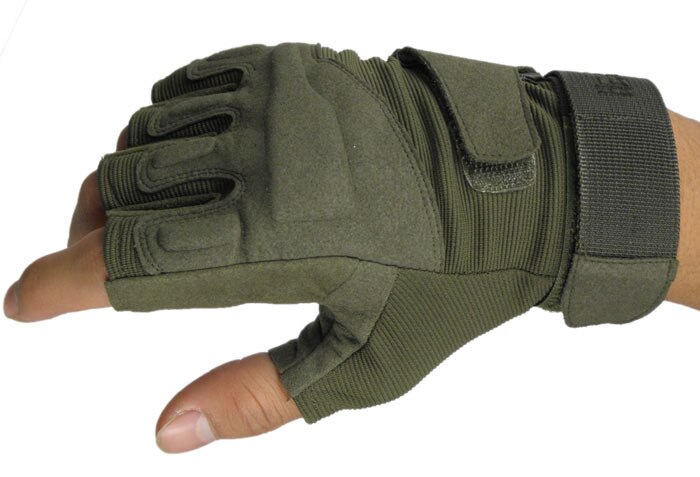 Gants tactiques de l'armée américaine, mitaines de Combat antidérapantes en Fiber de carbone pour Sports de plein air,: Half Army Green / M