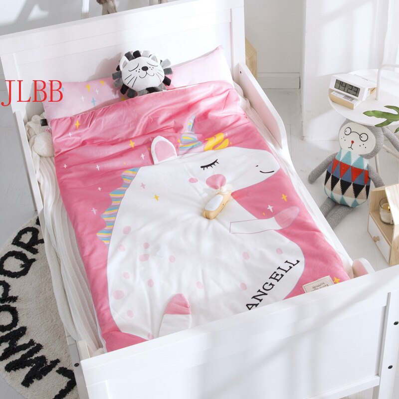 Home bed baby sleeping bag 100% Cotton + soft fleece Boy Girl Child fleabag AB side fox bear mothercare kids body cover 70*150cm