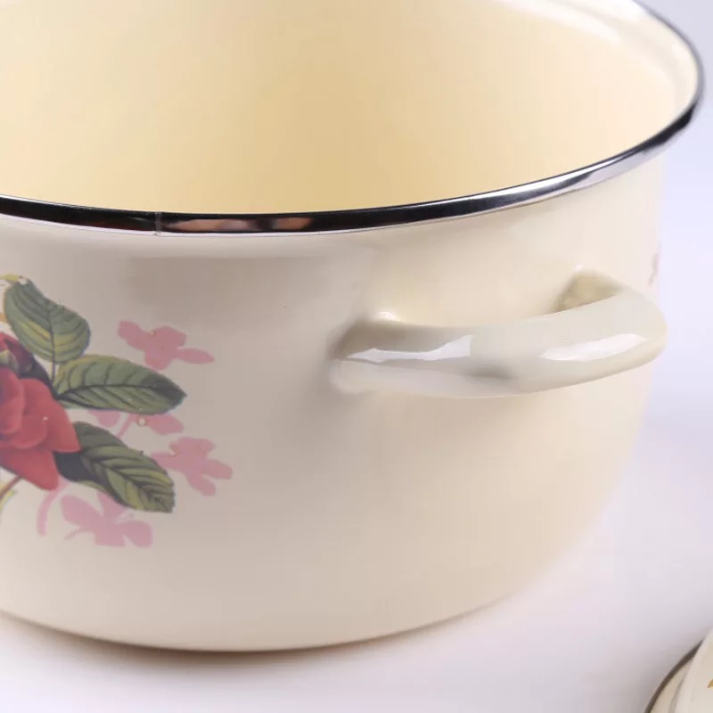 Enamel Casserole 16-26cm Enamel Stock Pot Cookware Enamel Porcelain Induction Cooker Universal Stew Pot