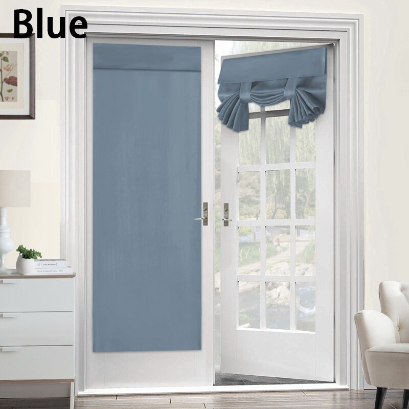 1 Panel Blackout Door Curtains Privacy French Door Curtain Shades Window Curtains Thermal Insulated 26 X 68 Inch Darkening Cur: Stone Blue