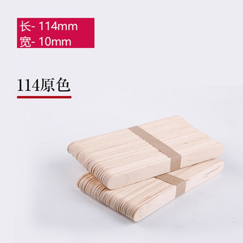 50Pcs/Lot Colorful Ice Cream Sticks Wooden Popsicle Sticks Natural Wood Kids DIY Hand Crafts Art Ice Cream Lolly Cake Tools: Wood 114 mm
