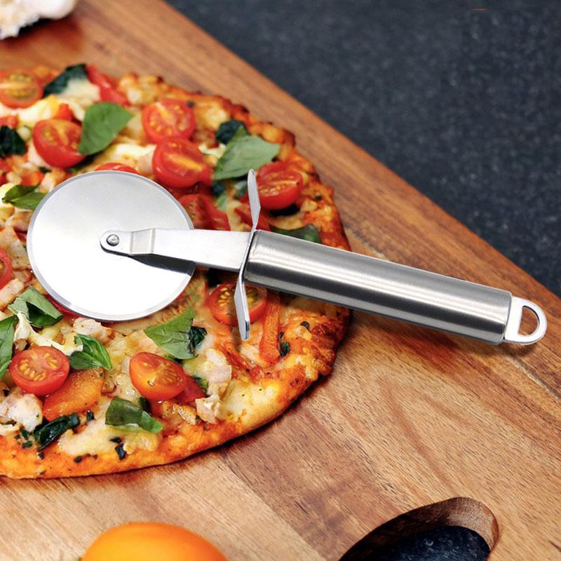 4 Pcs/set Stainless Steel Pizza Cutter Roller Pizza Knife Cutter Pastry Pasta Dough Crimper Kitchen Pizza Tools Pizza Cutter