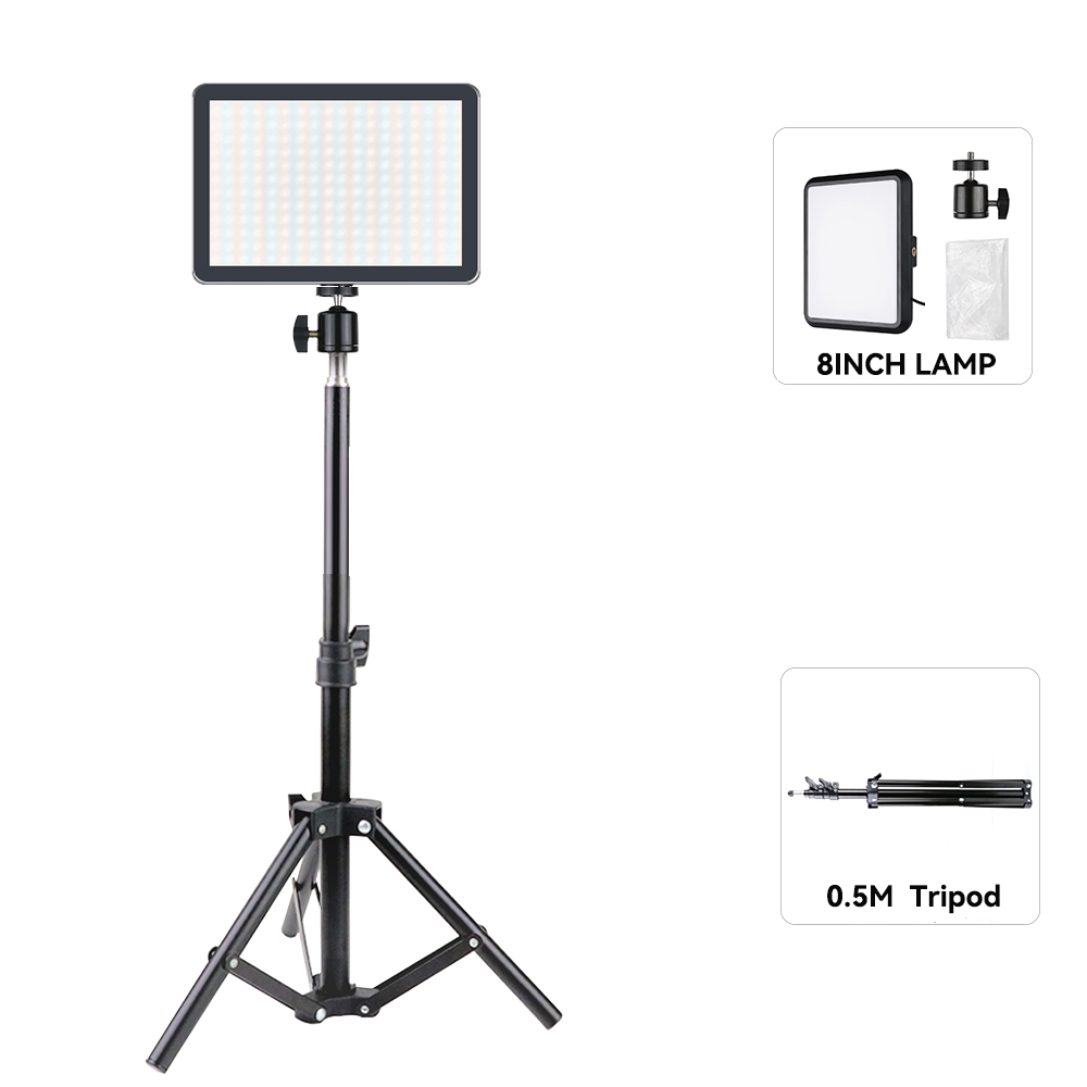 Luz LED de vídeo con soporte de trípode , Panel de iluminación regulable con Control remoto, lámpara de relleno para fotografía en vivo y estudio fotográfico: Rojo violáceo