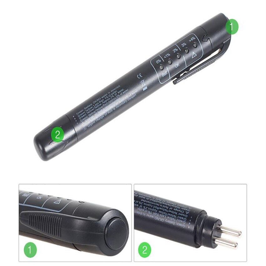 Brems Flüssigkeit Tester Stift, Hydraulische Flüssigkeit/Flüssigkeit/Öl Feuchtigkeit Analysator mit 3 LED-anzeigen, Auto Bremse Diagnostische Prüfungen Werkzeug