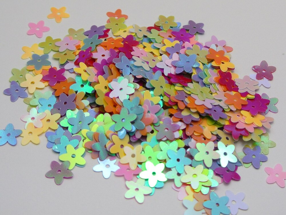 Nieuw Aangekomen 2000 Pcs Ab 10 Mm Gemengde Kleur Bloemen Losse Pailletten Pailetten Naaien Wedding Craft Factory Prijs