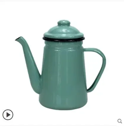 Vintage Emaille Koffiepot 1.1L Capaciteit Hand Theeketel voor Inductie Kookplaat & Gasfornuis Universeel Gebruik Water Of Thee: zwart