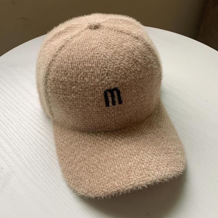 Hoed Vrouwen Herfst Winter Pet Student Koreaanse Stijl Alle-Match Brieven Baseball Cap Pluche Verdikte Warm hoed: m-khaki