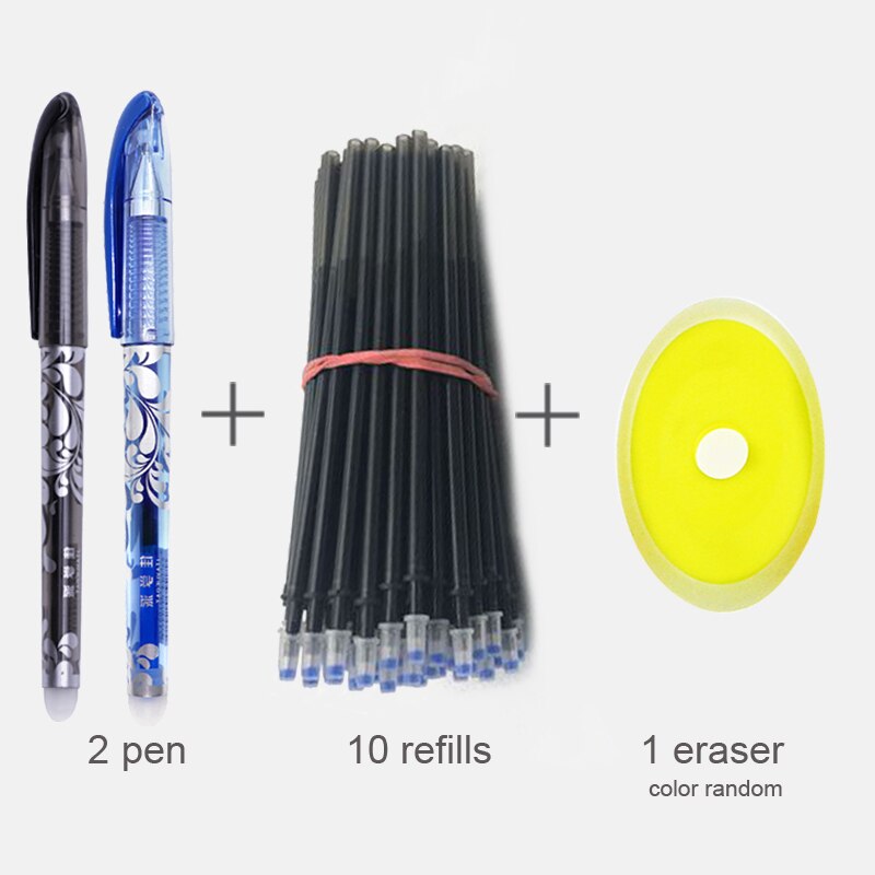 Erasable Pen 0.5 Mm Blue Black Color Ink Writing Gel Pens Washable Handle For School Office Stationery Supplies: 11
